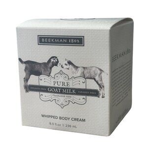 NIB Beekman 1802 Fragrance Free Pure Goat Milk Whipped Body Cream 8 oz